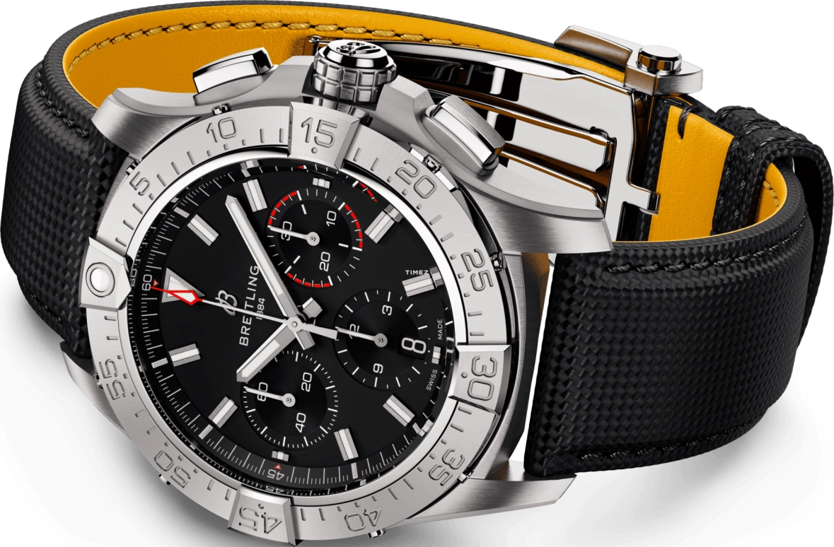 Breitling,Avenger 42mm,42mm,Stainless Steel,Black,Automatic,Chronograph,Day,AB0146101B1X1