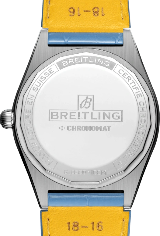 Breitling,Other 36mm,36mm,Stainless Steel,Red Gold,Blue,Automatic,Day,Sapphire,Crystal Glass,G10380611C1P1