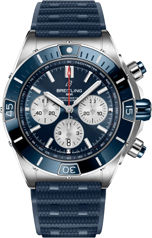 Breitling,Chronomat 44mm,44mm,Ceramic,Stainless Steel,Blue,Automatic,Chronograph,Day,Column Wheel,AB0136161C1S1