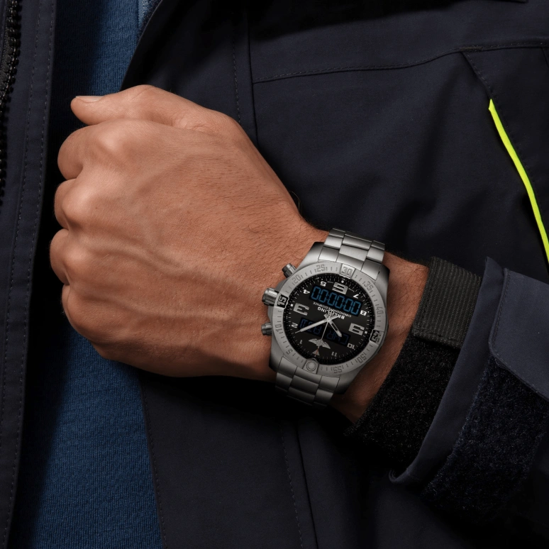Breitling,Exospace 46mm,46mm,Titanium,Black,Quartz,Countdown,Chronograph,Perpetual Calendar,Month,In-house Caliber,Sapphire,EB5510H11B1E1