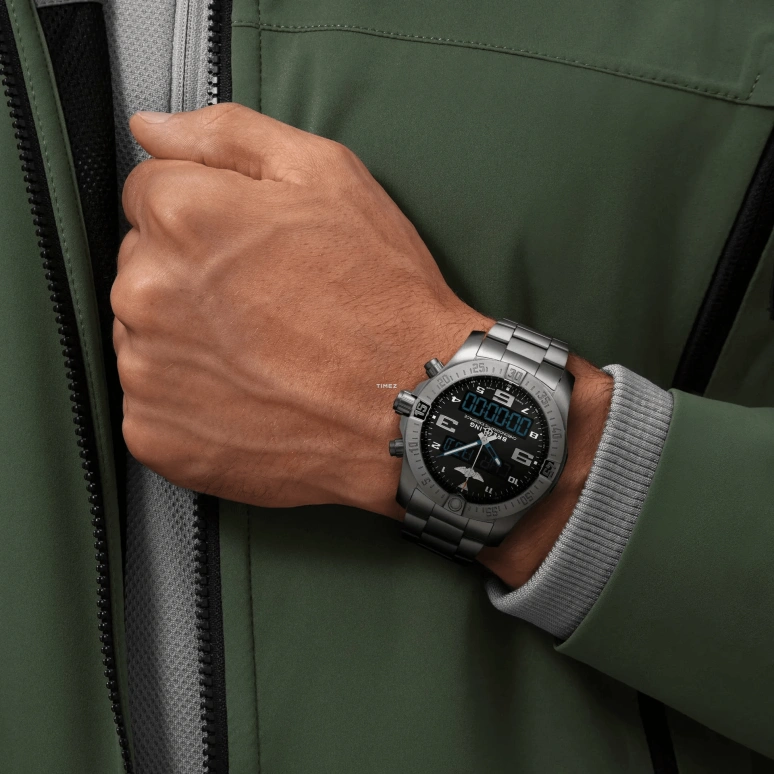 Breitling,Exospace 46mm,46mm,Titanium,Black,Quartz,Countdown,Chronograph,Perpetual Calendar,Month,In-house Caliber,Sapphire,Crystal Glass,EB5510H21B1E1