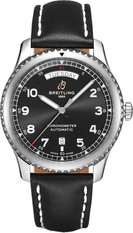 Breitling,Aviatior 8 41mm,41mm,Stainless Steel,Black,Automatic,Date,Day,A45330101B1X1