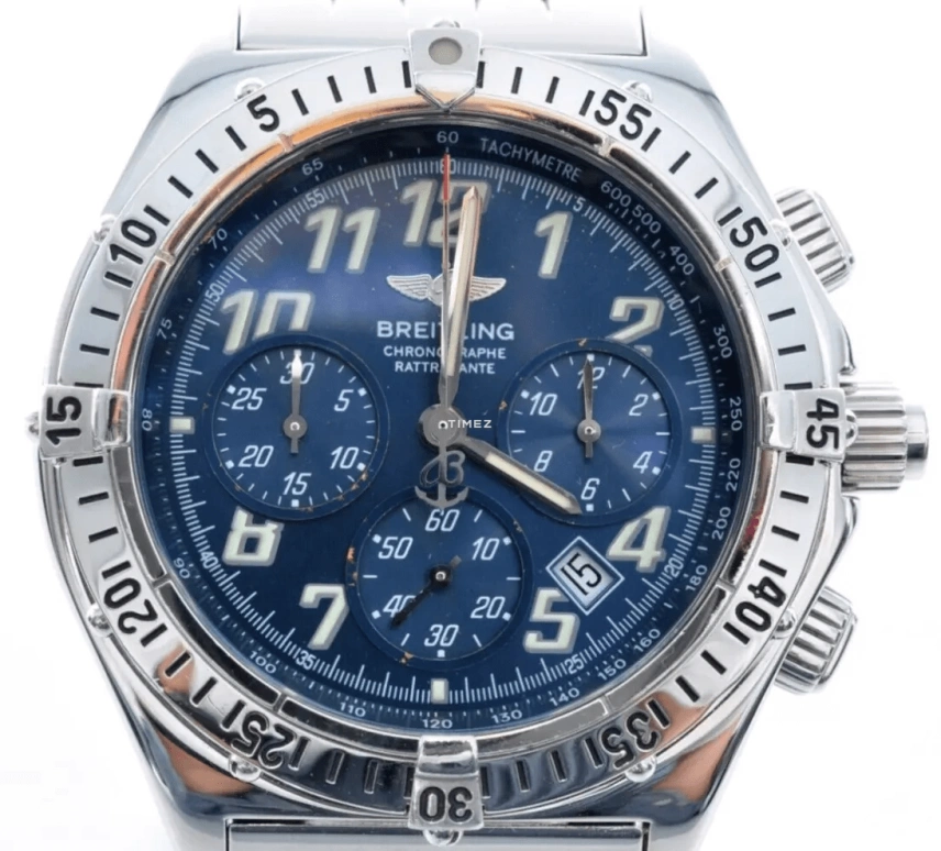 Breitling,Windrider 39mm,39mm,Stainless Steel,Blue,Quartz,Chronograph,Day,A69048