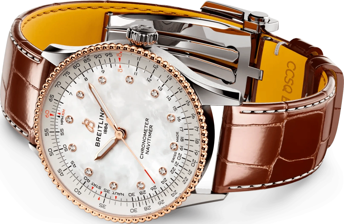 Breitling,Navitimer 36mm,36mm,Stainless Steel,Red Gold,White,Automatic,38hours,In-house Caliber,U17327211A1P1