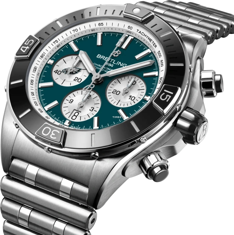Breitling,Chronomat 44mm,44mm,Stainless Steel,Ceramic,Dark Green,Automatic,Chronograph,Day,AB01361C1L5A1