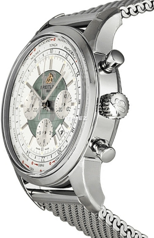 Breitling,Transocean 46mm,46mm,Stainless Steel,White,Automatic,Chronograph,Day,World Time,AB0510U0,AB0510U0/A732/152A
