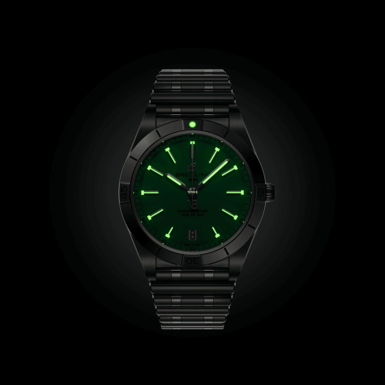 Breitling,Chronomat 36mm,36mm,Stainless Steel,Green,Automatic,Day,Sapphire,Crystal Glass,A103801A1L1A1