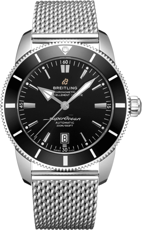 Breitling,Superocean Heritage 46mm,46mm,Stainless Steel,Black,Automatic,Date,70hours,AB2020121B1A1