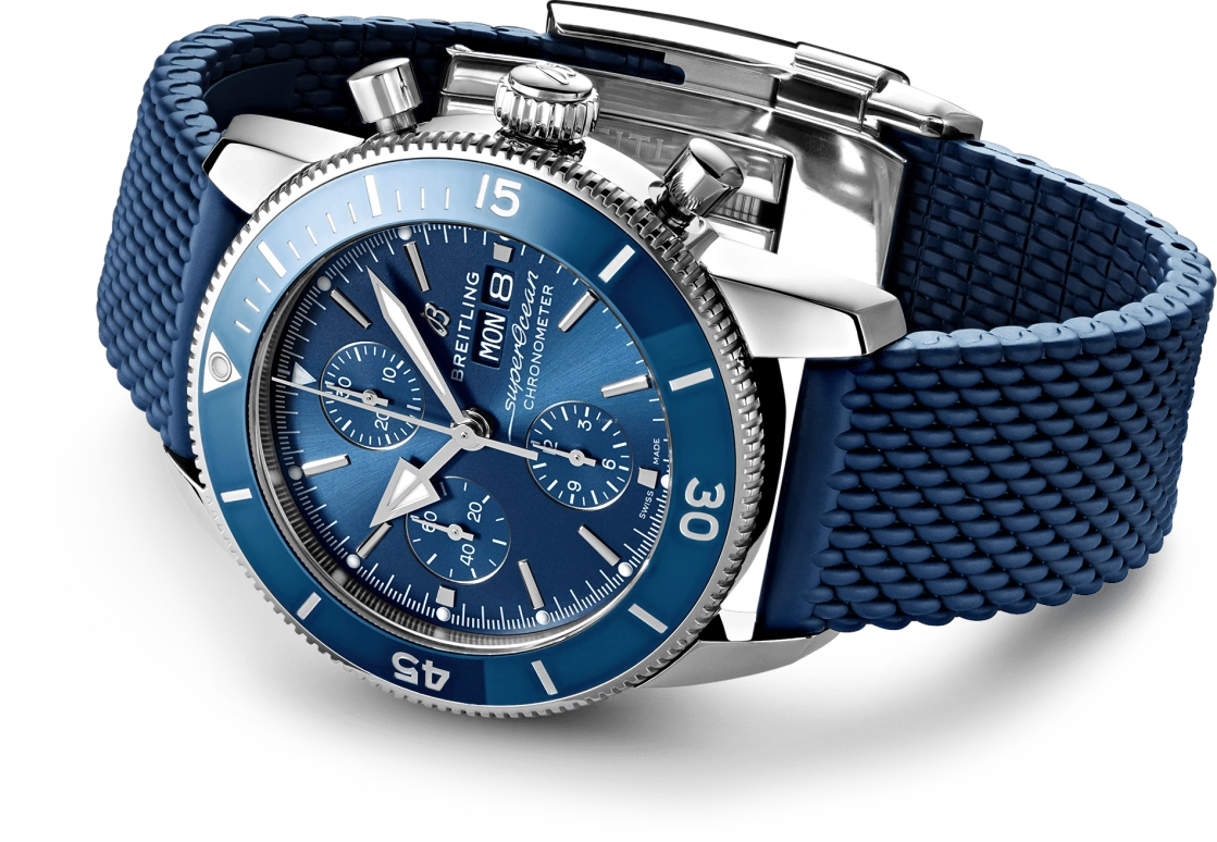Breitling,Superocean Heritage 44mm,44mm,Stainless Steel,Blue,Automatic,Chronograph,Date,Compass,A13313161C1S1