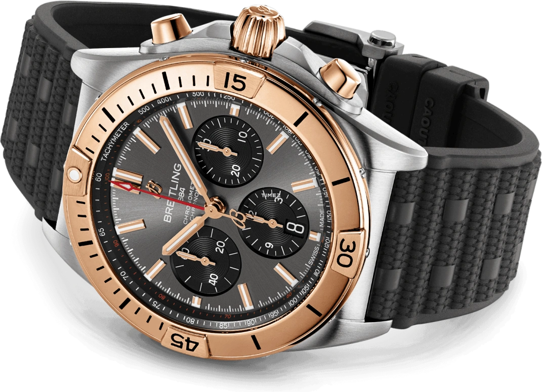 Breitling,Chronomat 42mm,42mm,Stainless Steel,Black,Grey,Automatic,Chronograph,Day,UB0134101B1S1