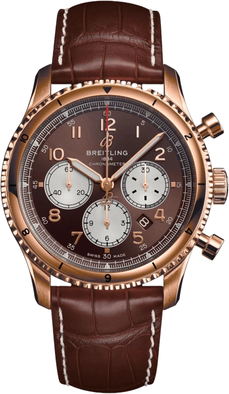 Breitling,Aviatior 8 43mm,43mm,Red Gold,Brown,Automatic,Monopoussoir,Day,RB0119131Q1P1
