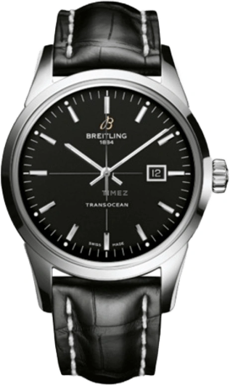 Breitling,Transocean 43mm,43mm,Stainless Steel,Black,Automatic,Day,42hours,A1036012,A1036012/BA91/743P/A20BA.1