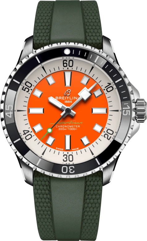 Breitling,Superocean 42mm,42mm,Stainless Steel,Orange,Automatic,40hours,In-house Caliber,A173751A1O1S1