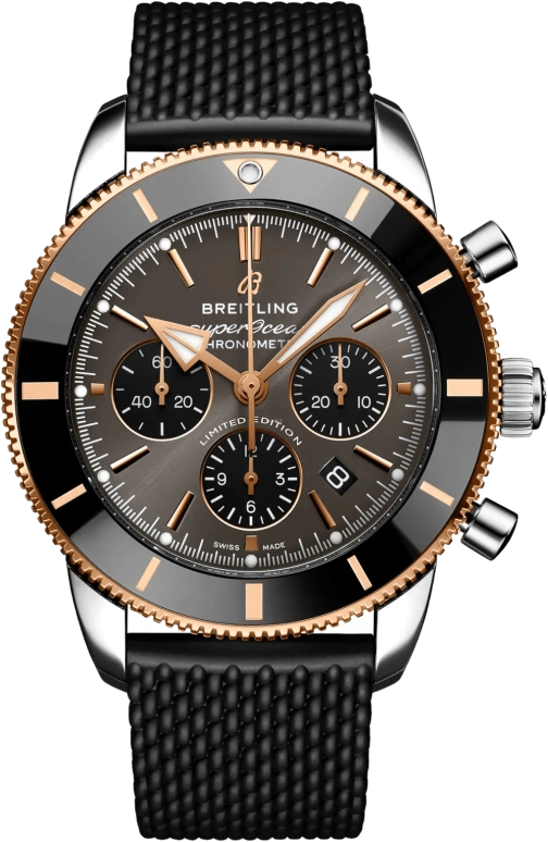Breitling,Superocean Heritage 44mm,44mm,Red Gold,Stainless Steel,Grey,Automatic,Chronograph,Day,UB01621A1M1S1