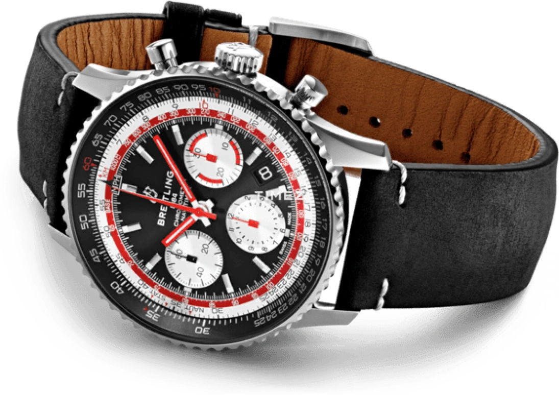Breitling,Navitimer 43mm,43mm,Stainless Steel,Black,Automatic,Chronograph,Day,AB01211B1B1X1