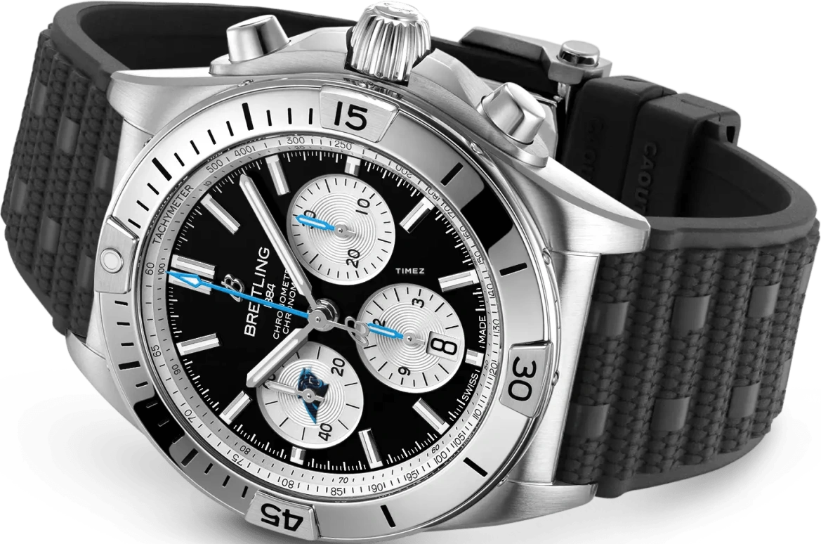 Breitling,Chronomat 42mm,42mm,Stainless Steel,Black,Automatic,Chronograph,Day,AB01342B1B5S1
