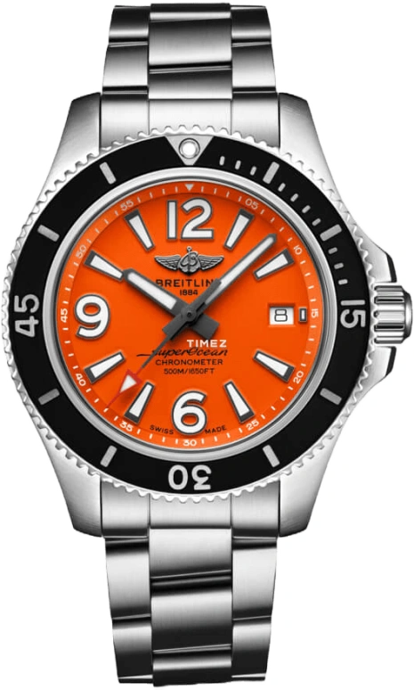 Breitling,Superocean 42mm,42mm,Stainless Steel,Orange,Automatic,A17366D7101A1