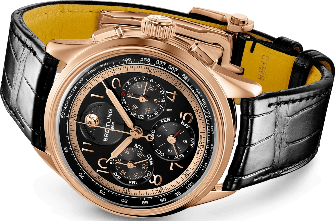 Breitling,Premier 42mm,42mm,Red Gold,Black,Automatic,Chronograph,Moonphase,Perpetual Calendar,Leap Year,96hours,In-house Caliber,RB19401A1B1P1