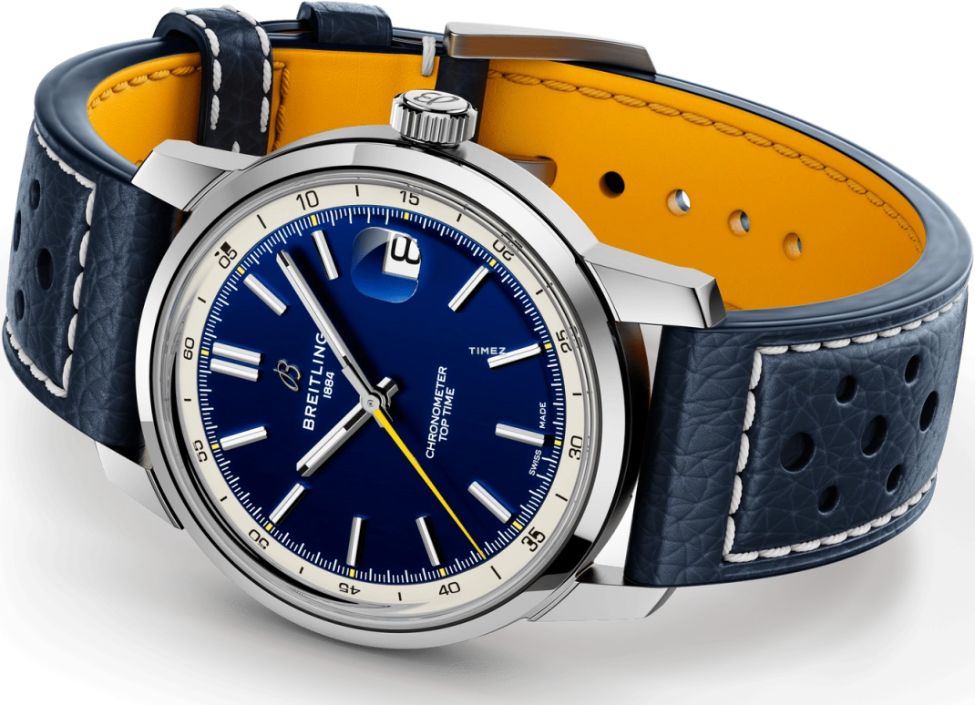 Breitling,Top Time 38mm,38mm,Stainless Steel,Blue,Automatic,Day,78hours,AB31131A1C1X1