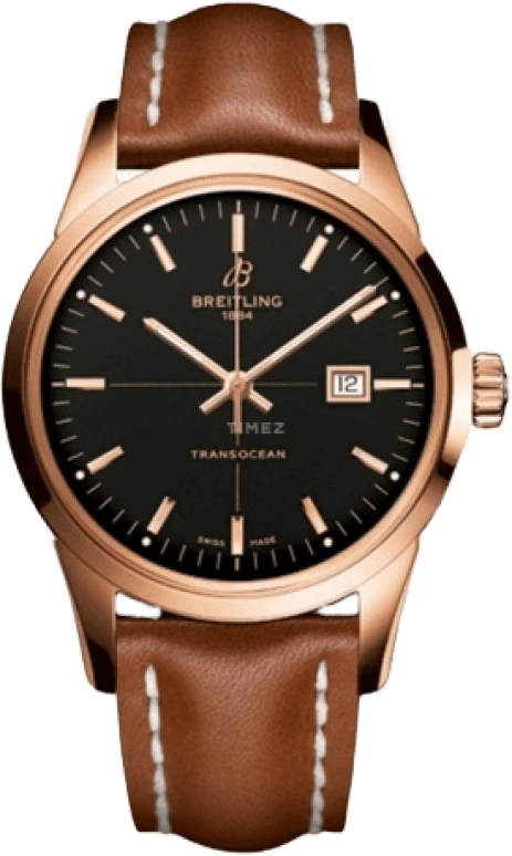 Breitling,Transocean 43mm,43mm,Red Gold,Black,Automatic,Day,42hours,R1036012,R1036012/BA92/433X