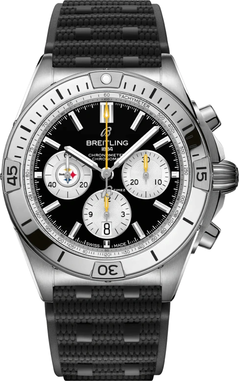 Breitling,Chronomat 42mm,42mm,Stainless Steel,Black,White,Automatic,Chronograph,Day,AB01342B1B2S1