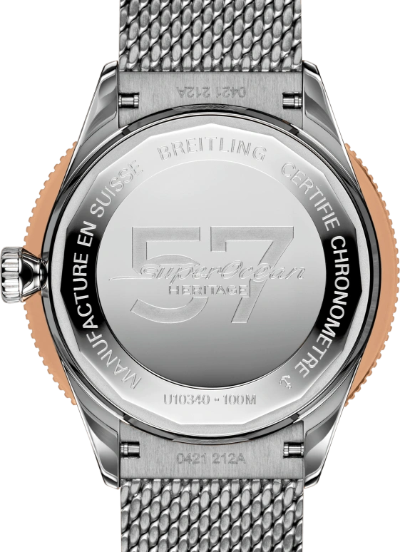 Breitling,Superocean Heritage 38mm,38mm,Stainless Steel,Red Gold,Blue,Automatic,Sapphire,Crystal Glass,Round,U10340161C1A1