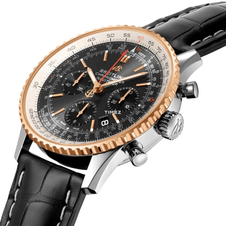Breitling,Navitimer 43mm,43mm,Stainless Steel,Black,Automatic,Chronograph,Day,UB0121211F1P1