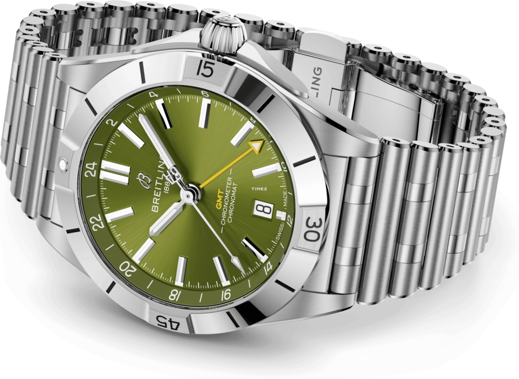 Breitling,Chronomat 40mm,40mm,Stainless Steel,Green,Automatic,Day,Dule Time,Giannis Antetokounmpo,A32398A11L1A1