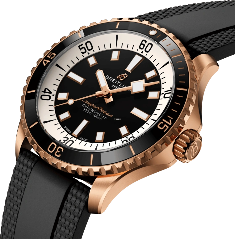 Breitling,Superocean 42mm,42mm,Red Gold,Black,White,Automatic,Sapphire,Crystal Glass,Round,R17375211B1S1
