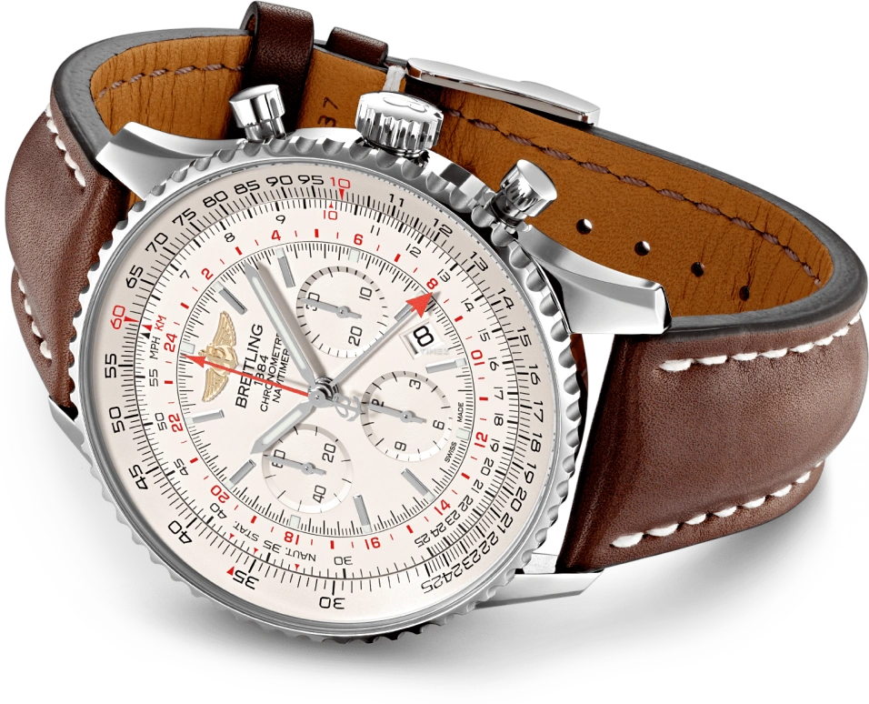 Breitling,Navitimer 48mm,48mm,Stainless Steel,Silver,Automatic,Chronograph,Day,Dule Time,AB0441211G1X1