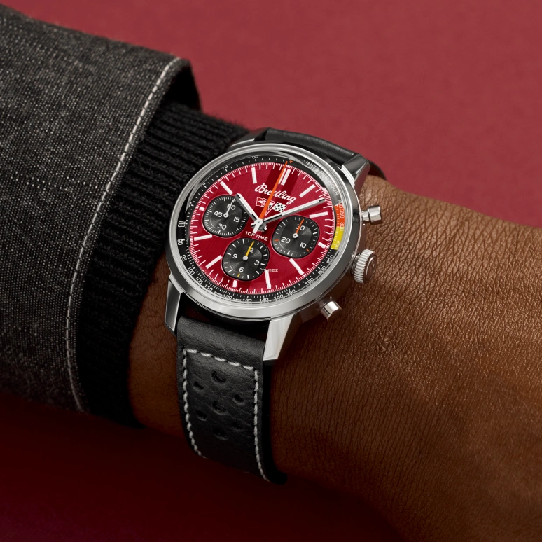 Breitling,Top Time 41mm,41mm,Stainless Steel,Red,Automatic,Chronograph,Sapphire,Crystal Glass,AB01761A1K1X1