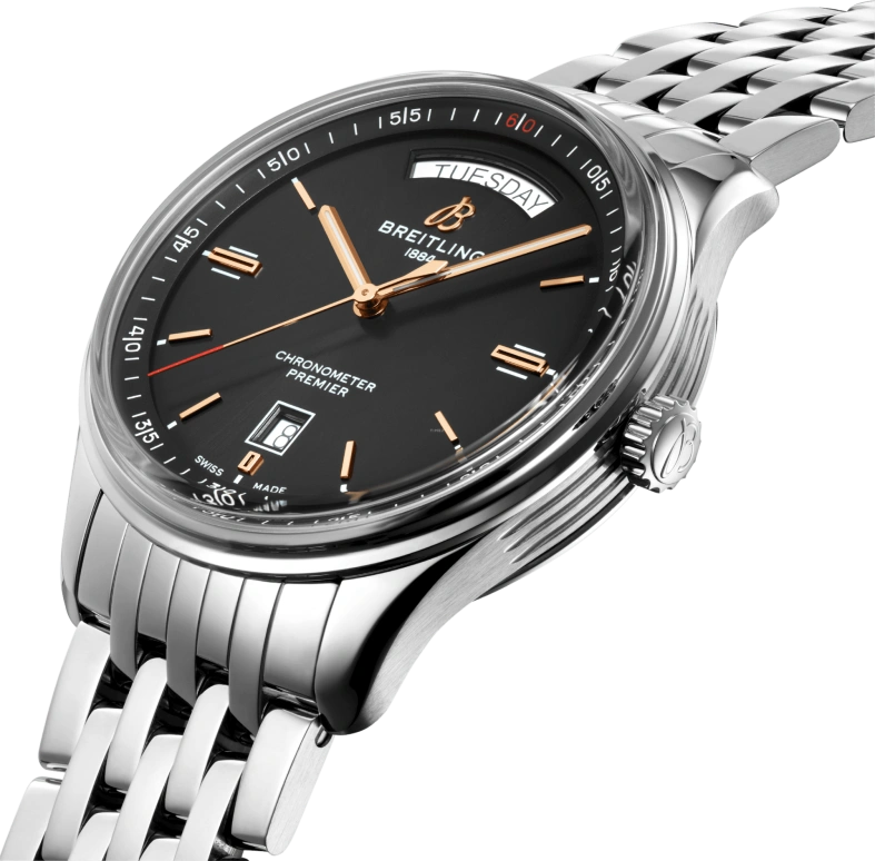 Breitling,Premier 40mm,40mm,Stainless Steel,Black,Automatic,Date,Day,A45340241B1A1