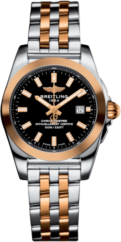 Breitling,Galactic 29mm,29mm,Rose Gold,Stainless Steel,Black,Quartz,Day,In-house Caliber,C7234812,C7234812/BF32/791C