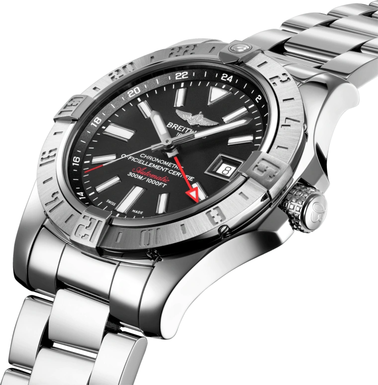 Breitling,Avenger 43mm,43mm,Stainless Steel,Black,Automatic,Date,42hours,A32390111B1A1