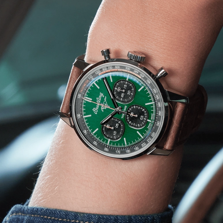 Breitling,Premier 42mm,42mm,Stainless Steel,Green,Automatic,Chronograph,48hours,A253101A1L1X1