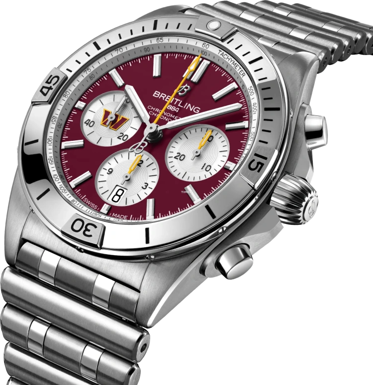 Breitling,Chronomat 42mm,42mm,Stainless Steel,Red,Automatic,Chronograph,Day,AB01342B1K3A1