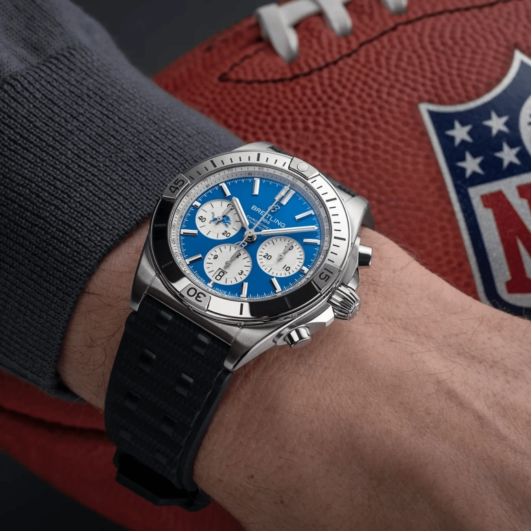 Breitling,Chronomat 42mm,42mm,Stainless Steel,Blue,White,Automatic,Chronograph,Day,AB01342B1CCS1