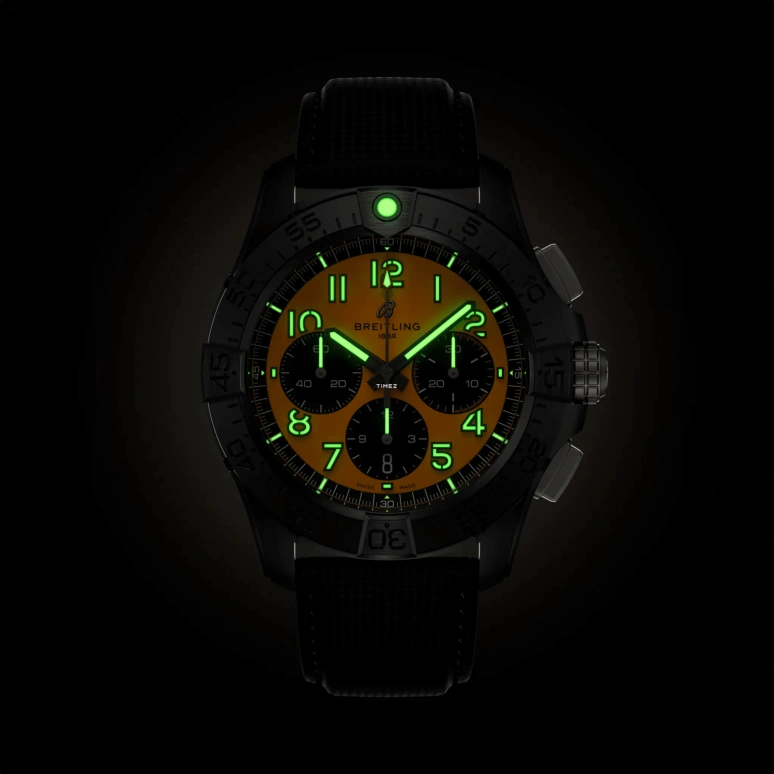 Breitling,Avenger 44mm,44mm,Ceramic,Yellow,Automatic,Chronograph,Day,SB0147101I1X2