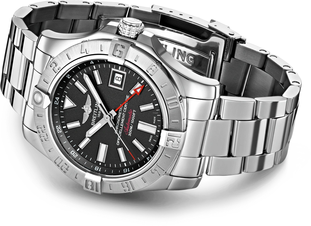 Breitling,Avenger 43mm,43mm,Stainless Steel,Black,Automatic,Date,42hours,A32390111B1A1