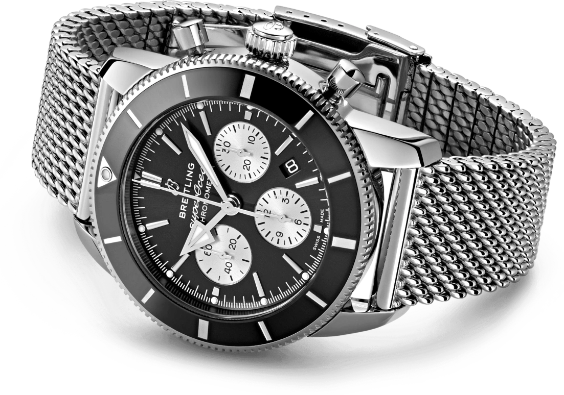 Breitling,Superocean Heritage 44mm,44mm,Stainless Steel,Black,Automatic,Chronograph,Day,AB0162121B1A1