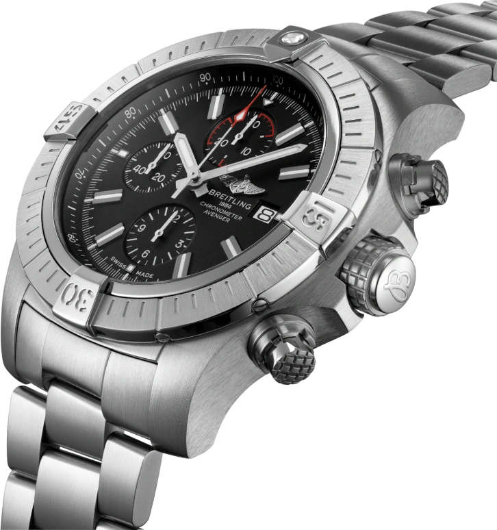 Breitling,Avenger 48mm,48mm,Stainless Steel,Black,Automatic,Chronograph,Date,Compass,A13375101B1A1