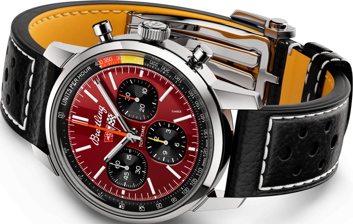 Breitling,Top Time 41mm,41mm,Stainless Steel,Red,Automatic,Chronograph,Sapphire,Crystal Glass,AB01761A1K1X1