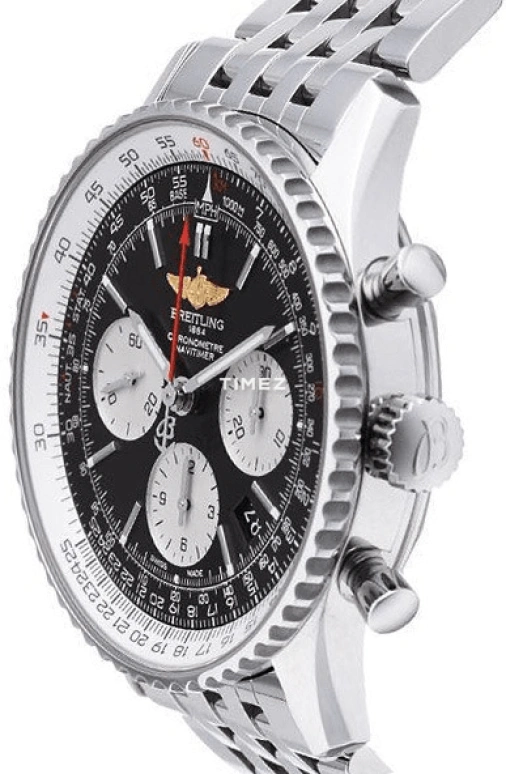 Breitling,Navitimer 43mm,43mm,Stainless Steel,Black,Silver,Automatic,Chronograph,Day,AB012012,AB012012/BB01/447A