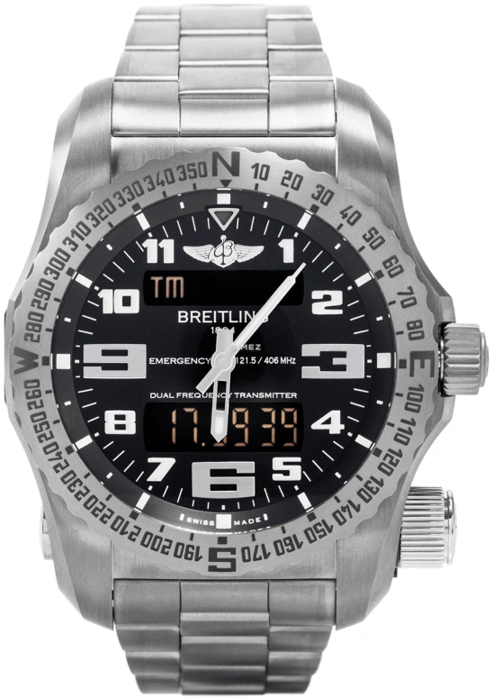 Breitling,Emergency 51mm,51mm,Titanium,Black,Quartz,Countdown,Chronograph,Perpetual Calendar,Month,26280hours,In-house Caliber,E7632522,E7632522/BC02/159E