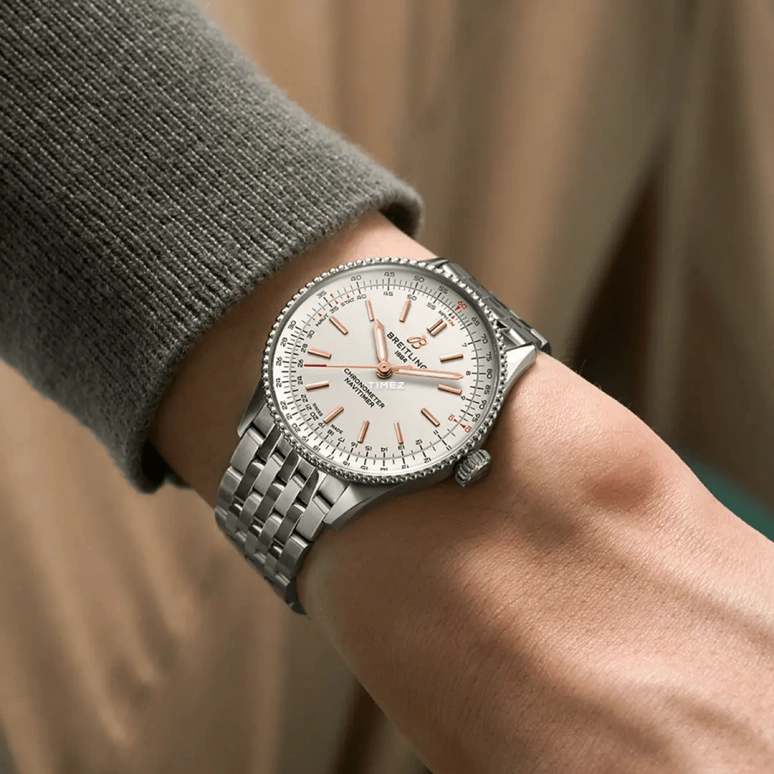 Breitling,Navitimer 36mm,36mm,Stainless Steel,White,Automatic,38hours,In-house Caliber,A17327211G1A1