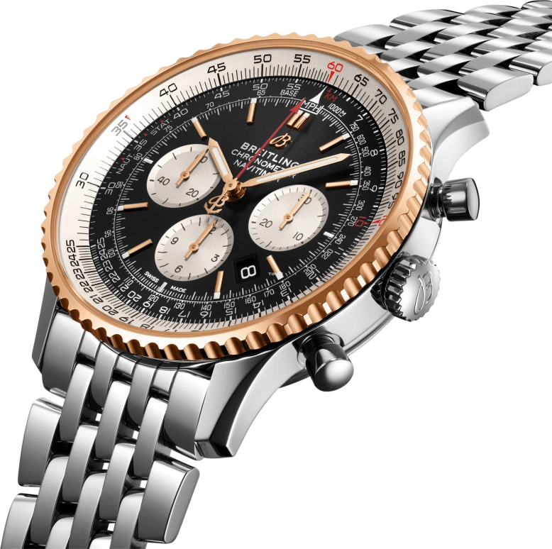 Breitling,Navitimer 46mm,46mm,Stainless Steel,Black,White,Automatic,Chronograph,Day,UB0127211B1A1