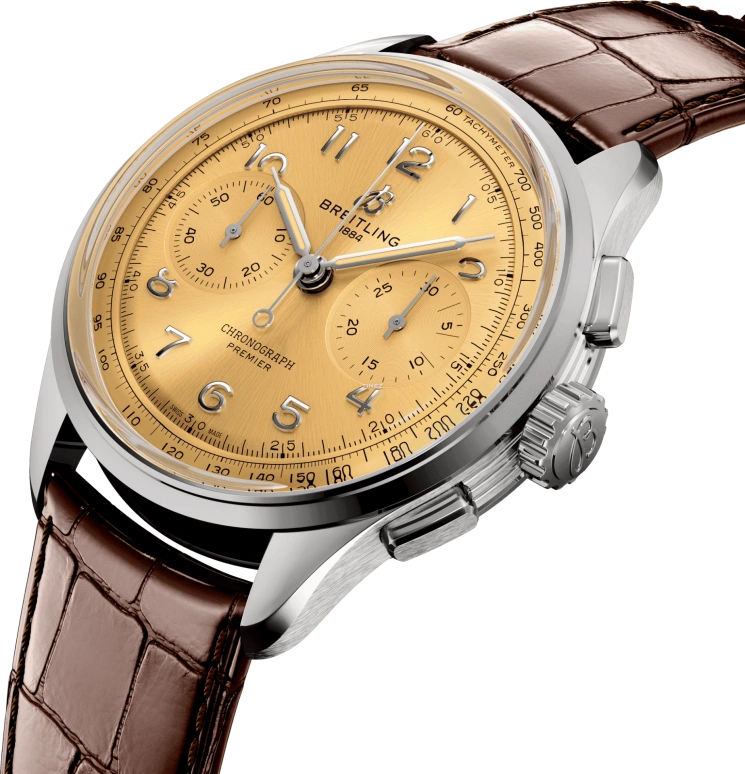 Breitling,Other 40mm,40mm,Stainless Steel,Gold,Handwound,Chronograph,Sapphire,Crystal Glass,AB0930F51H1P1
