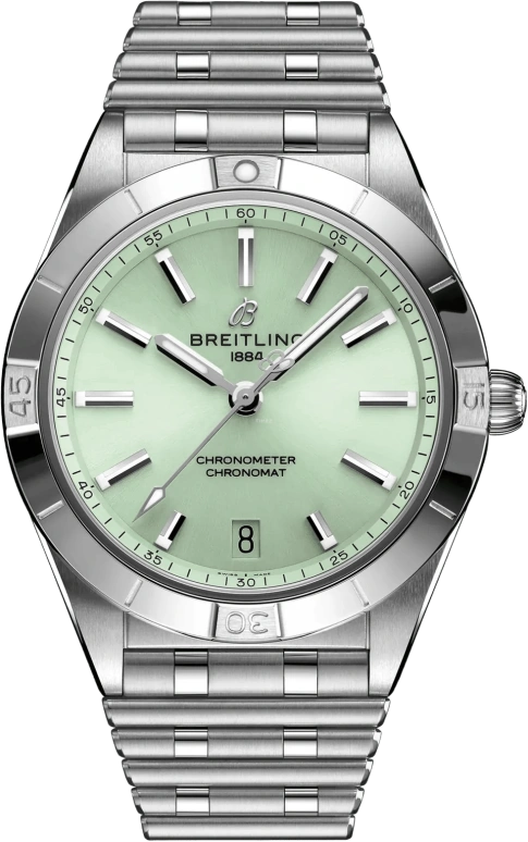 Breitling,Chronomat 36mm,36mm,Stainless Steel,Green,Automatic,Chronograph,Day,A10380101L1A1