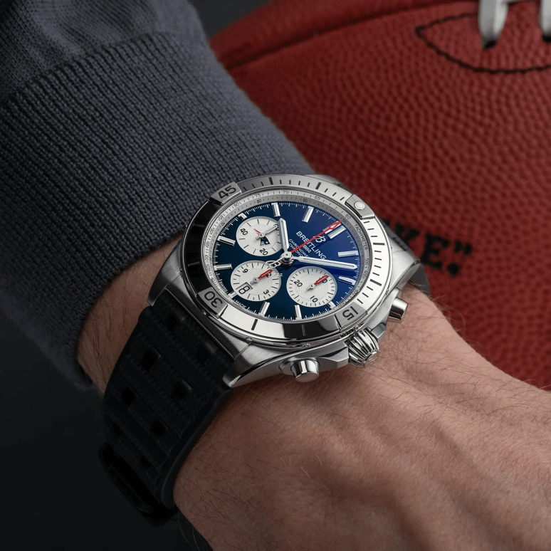 Breitling,Chronomat 42mm,42mm,Stainless Steel,Ocean Blue,White,Automatic,Chronograph,Day,AB01342B1C7S1