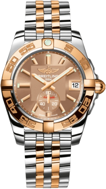 Breitling,Galactic 36mm,36mm,Rose Gold,Stainless Steel,Bronze,Automatic,Chronograph,Date,C3733012,C3733012/Q584/376C